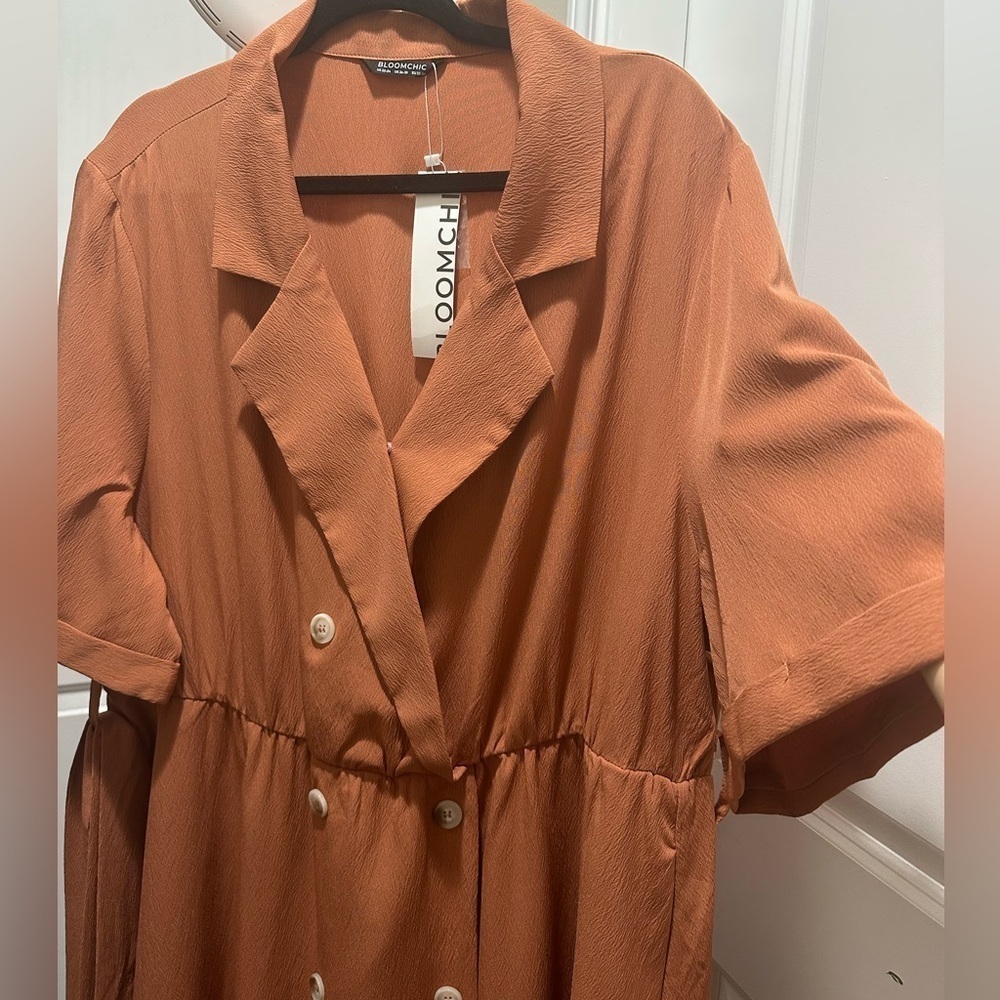 BloomChic Plus Size Shirt Collar Button Up Midi Dress - Picture 4 of 5